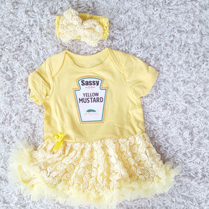 Baby Girl Halloween Mustard Costume Tutu Dress